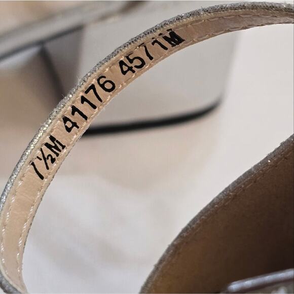 Benjamin Walk Touch Ups Devon Champagne‎ Rhinestone Sliver Heels Size 7.5 - Picture 14 of 16
